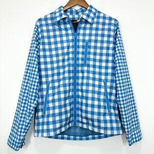 RVCA Women's Blue Gingham Golf‎ Outdoors Windbreaker Preppy Women's Size S